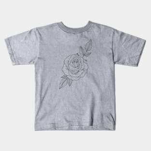 Rose Line Art Kids T-Shirt